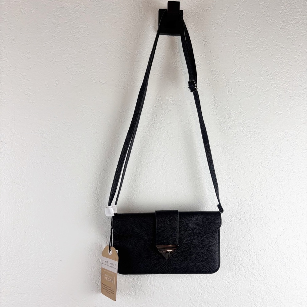 Pixie Mood Jacqueline Pouch Crossbody Bag Vegan Faux Leather Black